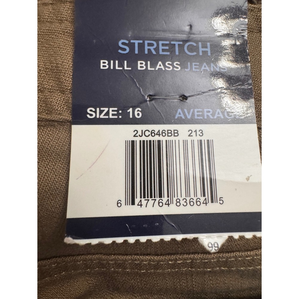 NWT Bill Blass Jeans Dark Khaki Stretch Straight Leg Pants Size 8 - Picture 8 of 8